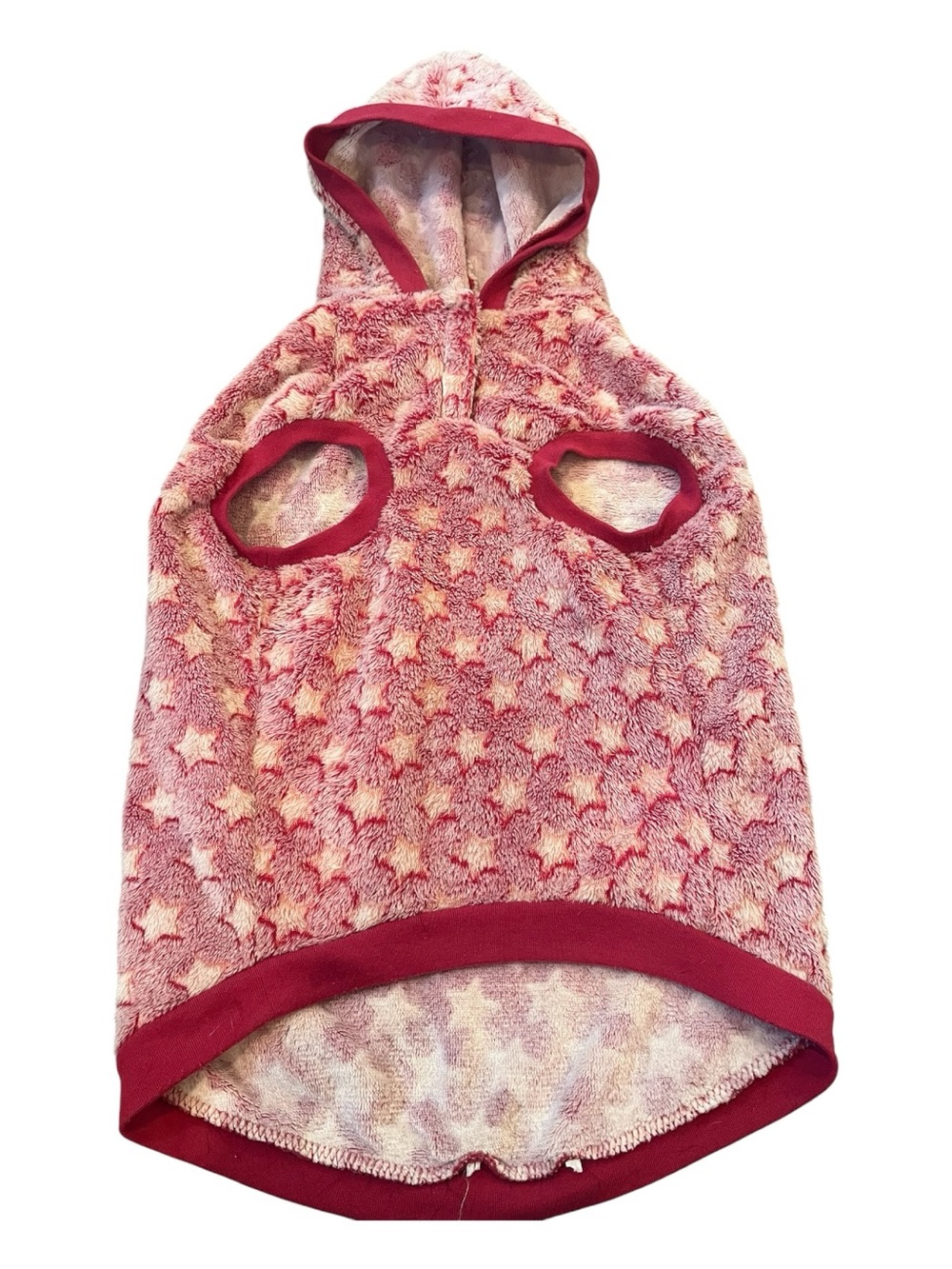 Pink Star Plush Hooded Pet Sweater